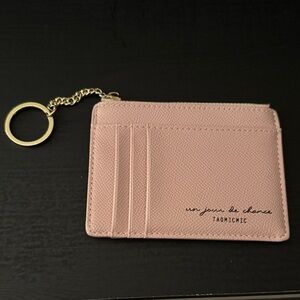 Pink Card Holder Keychain Wallet